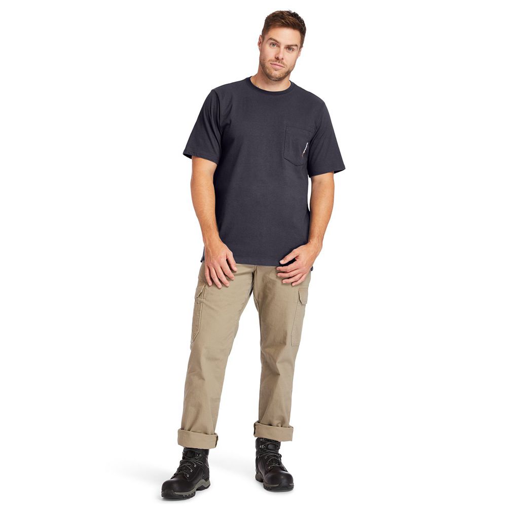 Tricouri Timberland Barbati Bleumarin - Pro® Big & Tall Base Plate Short-Sleeve - Romania - NZAUVO61